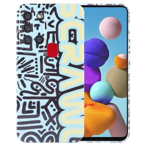 Estuche para Teléfono Samsung Galaxy A21S con Orificio Preciso PC Patrón Pintado (Scr Verde)