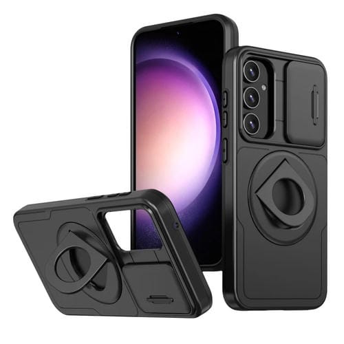 Funda para Teléfono Samsung Galaxy S22+ 5G Camshield Magsafe Ring Holder Armor (Negro)