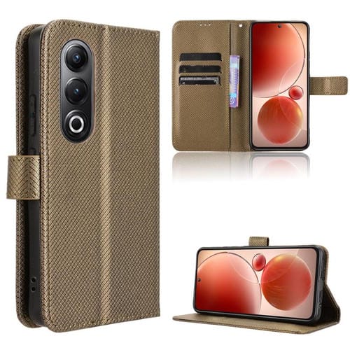 Funda de Cuero con Textura de Diamante para Teléfono Itel S25 4G (Marrón)