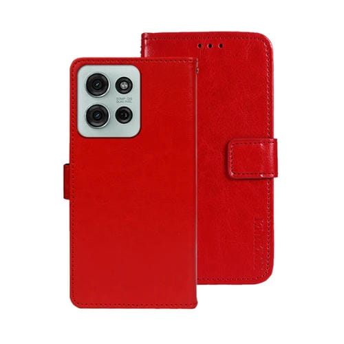 Funda de Cuero Crazy Horse para Motorola Moto G75 5G (Rojo)