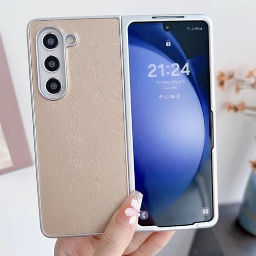 Funda para Teléfono Samsung Galaxy Z Fold3 5G Charol de Metal (Dorado)