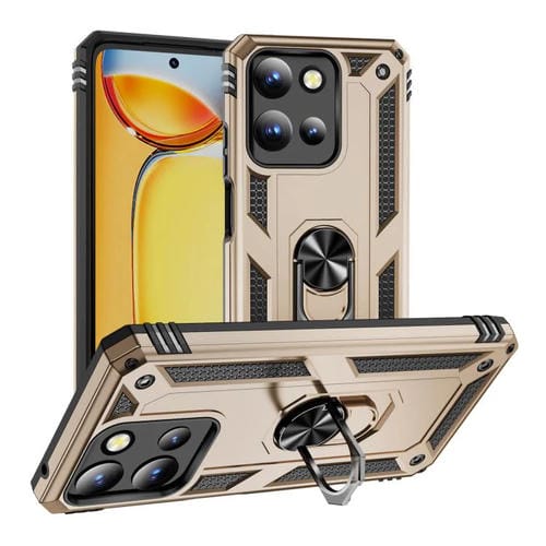 Funda TPU + PC para Motorola Moto G 5G (2025) a Prueba de Golpes con Soporte (Dorada)