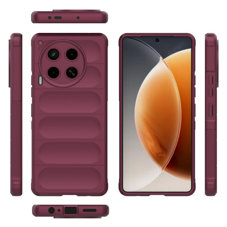 Funda TPU + Franela para Tecno Camon 30 4G Global Magic Shield (Rojo Vino)