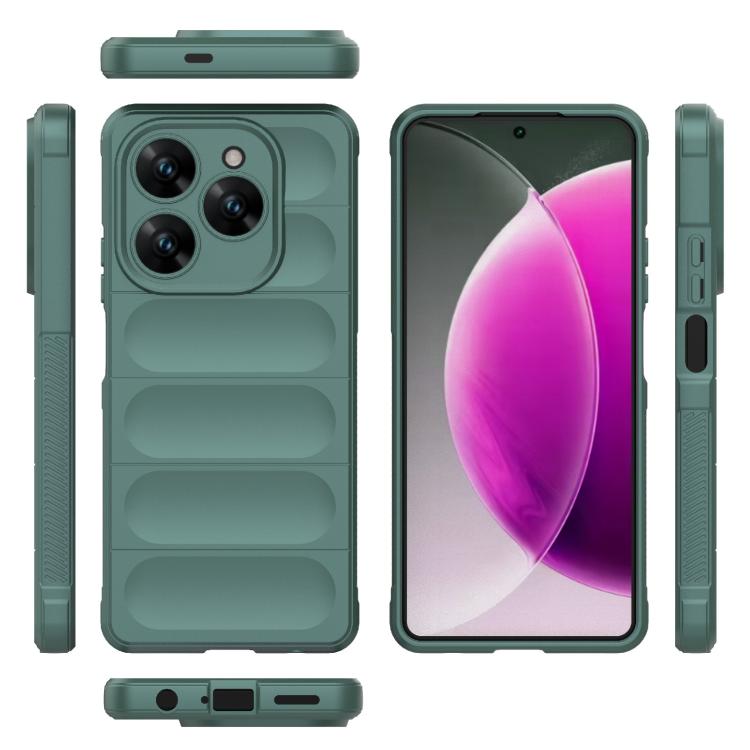 Funda TPU + Franela Protección Mágica Global para Tecno Spark 20 Pro 4G (Verde Oscuro)