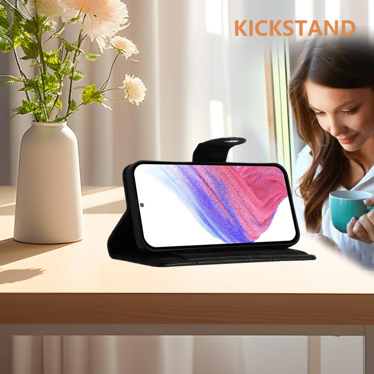 Funda de Cuero con Tapa y Textura Rómbica para OnePlus 13R/Ace 5 Pro 5G con Cordón (Negro)