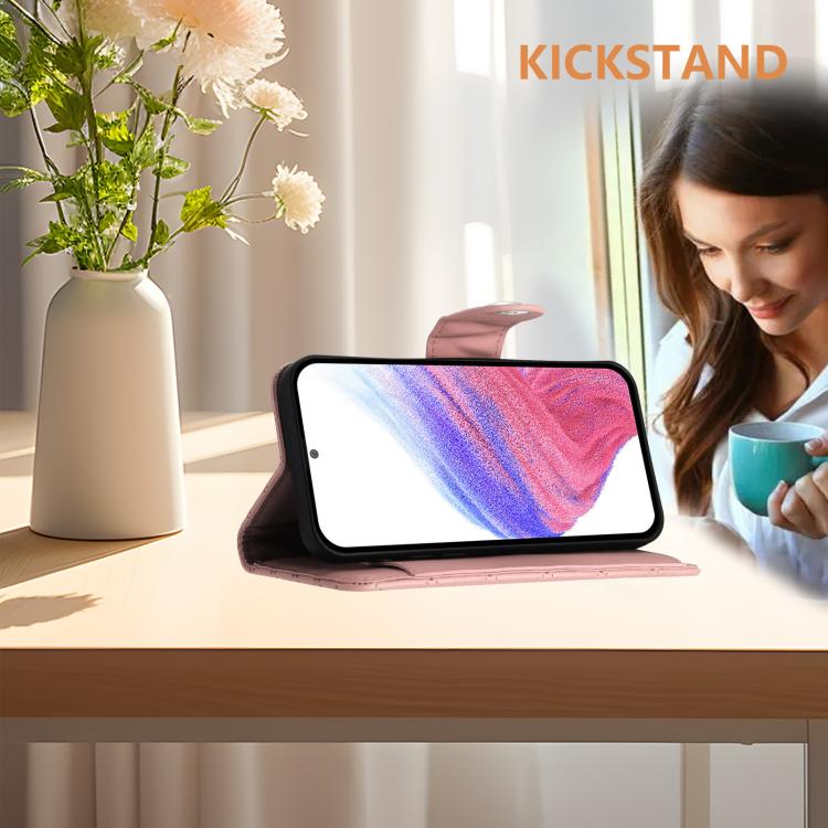 Funda de Cuero con Tapa y Textura Rómbica para OnePlus 13R/Ace 5 Pro 5G con Cordón (Rosa Coral)