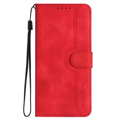 Funda de Cuero para Infinix Hot 10T y Hot 10S con Diseño de Corazón (Rojo)