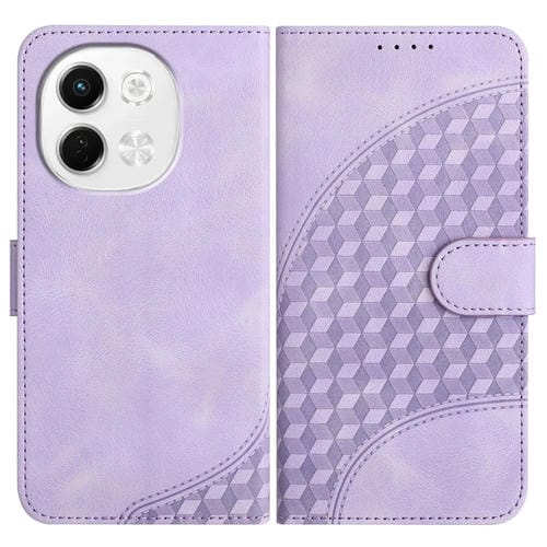 Funda de Cuero con Relieve Cabeza de Elefante para Tecno Pova 6 Neo 5G Spark 30 5G con Cordón (Morado Claro)