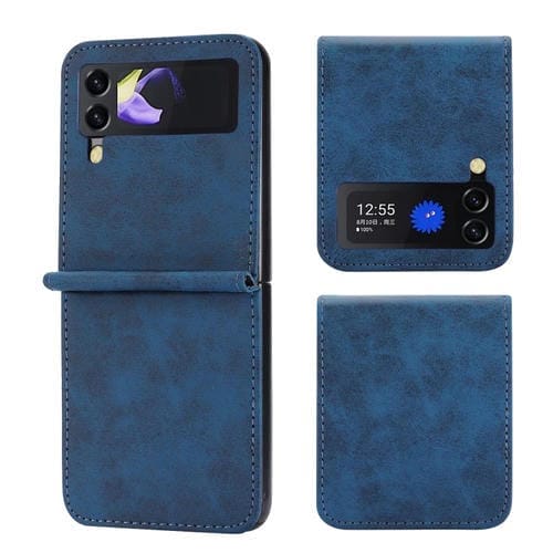Estuche para Teléfono Samsung Galaxy Z Flip3 5G Df-05 Antirrobo Rfid Magnético (Azul)
