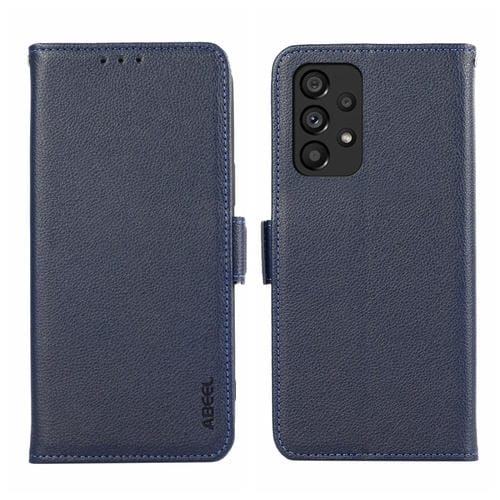 Funda para Teléfono Samsung Galaxy A52 4G / 5G Abeel Cuero Patrón Litchi Rfid Magnético (Azul)