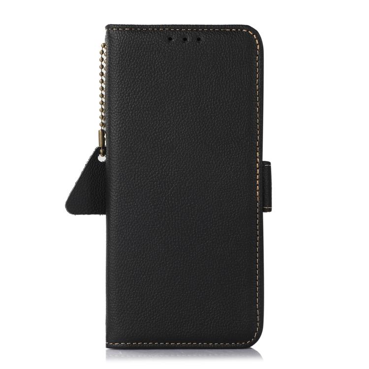 Funda Cuero Genuino Rfid con Imán Lateral Tj para OnePlus Ace 5 Pro / Ace 5 / 13R (Negro)