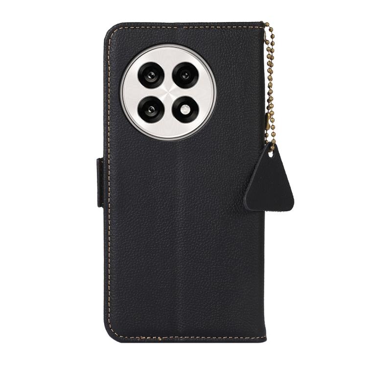 Funda Cuero Genuino Rfid con Imán Lateral Tj para OnePlus Ace 5 Pro / Ace 5 / 13R (Negro)