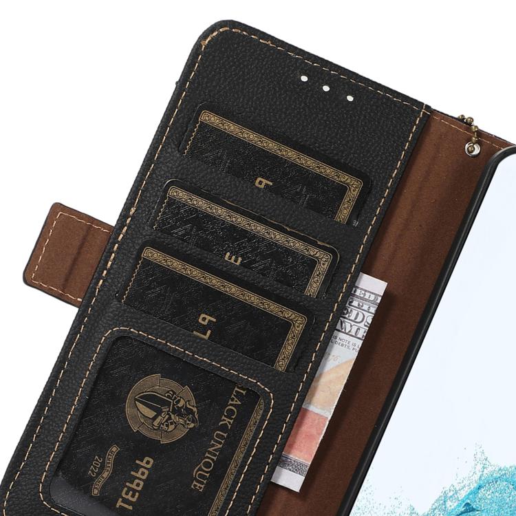 Funda Cuero Genuino Rfid con Imán Lateral Tj para OnePlus Ace 5 Pro / Ace 5 / 13R (Negro)