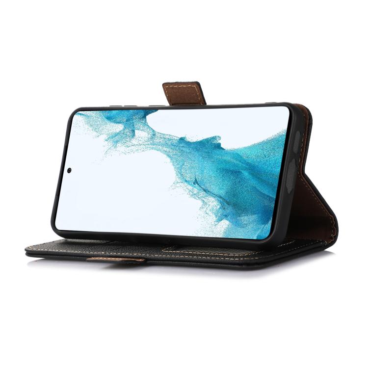 Funda Cuero Genuino Rfid con Imán Lateral Tj para OnePlus Ace 5 Pro / Ace 5 / 13R (Negro)