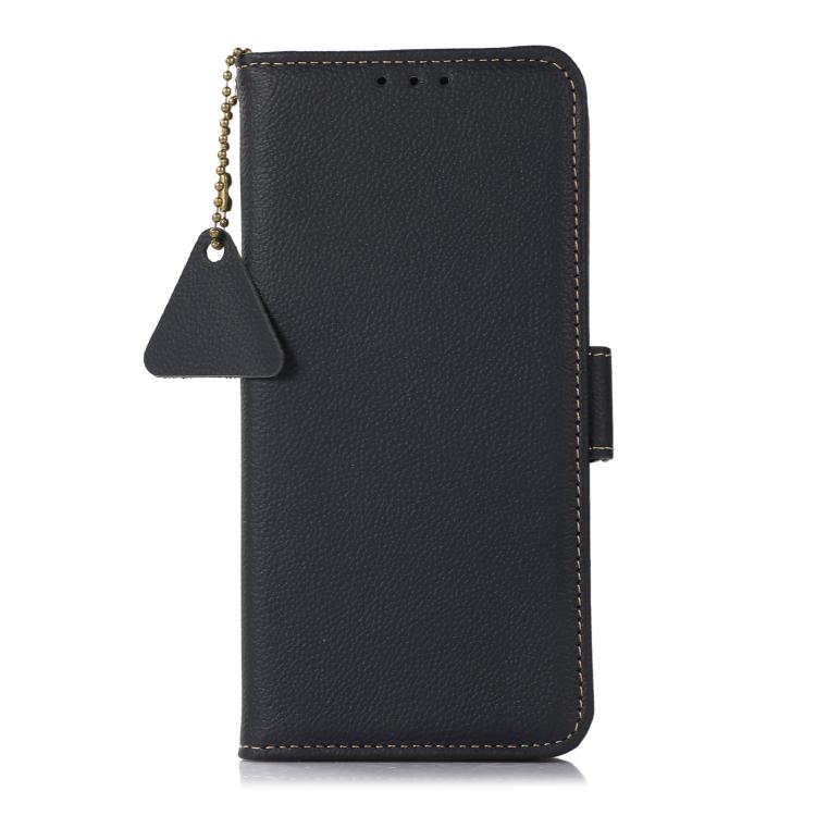 Funda de Teléfono Cuero Genuino Tj con Imán Lateral Rfid para OnePlus Ace 5 Pro / Ace 5 / 13R (Azul)