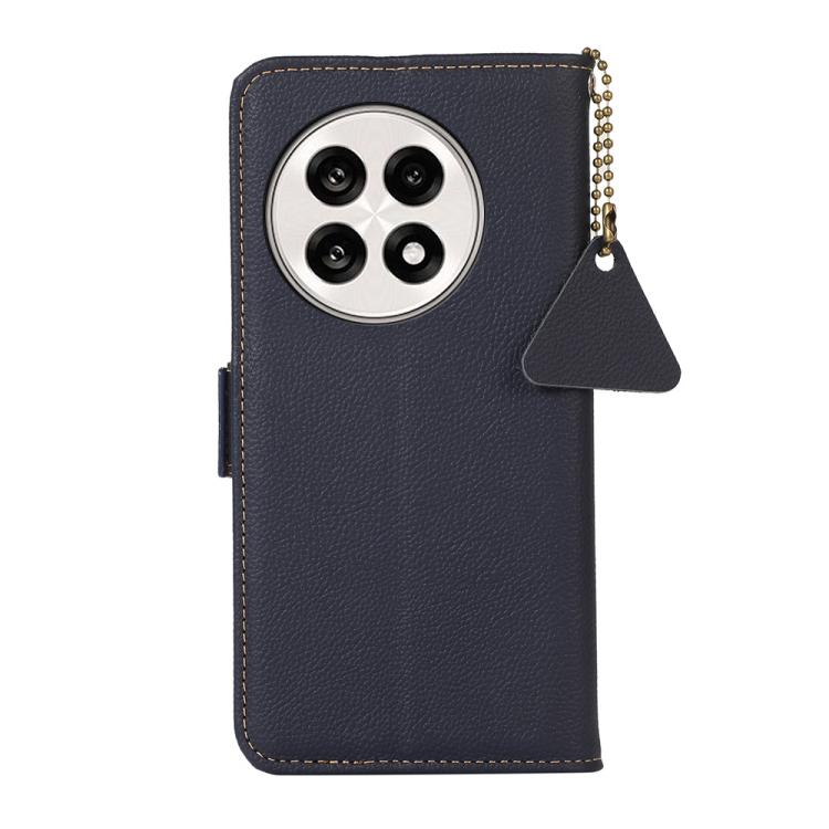 Funda de Teléfono Cuero Genuino Tj con Imán Lateral Rfid para OnePlus Ace 5 Pro / Ace 5 / 13R (Azul)