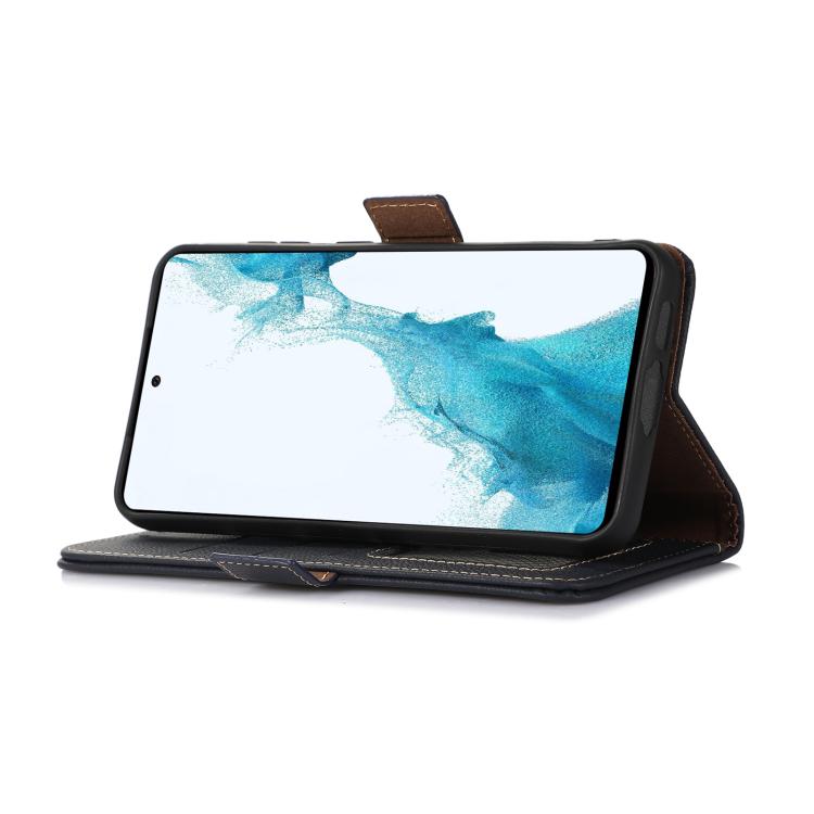 Funda de Teléfono Cuero Genuino Tj con Imán Lateral Rfid para OnePlus Ace 5 Pro / Ace 5 / 13R (Azul)