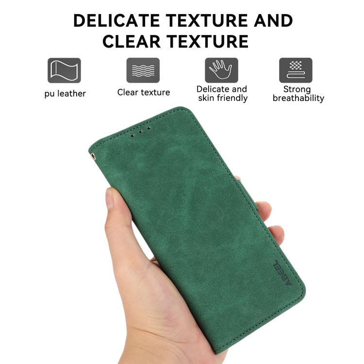 Funda de Cuero Abeel Rfid Magnética Esmerilada para iPhone 16E (Verde)