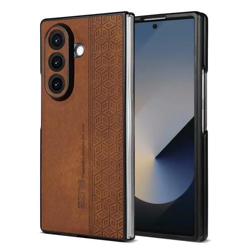 Funda AZNS con relieve 3D para Samsung Galaxy Z Fold7 5G (marrón)