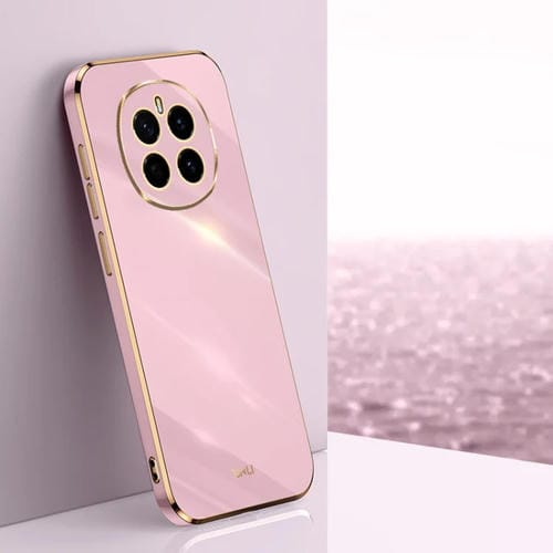 Funda para Teléfono Honor Magic7 Xinli con Borde Dorado y Revestimiento 6D TPU (Morado Cereza)