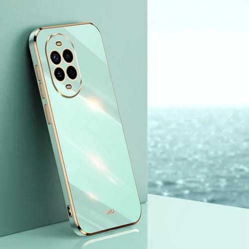 Funda TPU Huawei Nova 13 Pro Xinli Borde Dorado Revestimiento 6D Recto (Verde Menta)