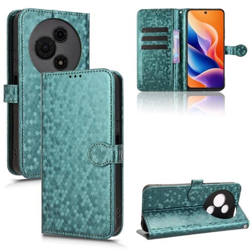 Funda de cuero con textura de panal de abeja para TCL 605 (verde)