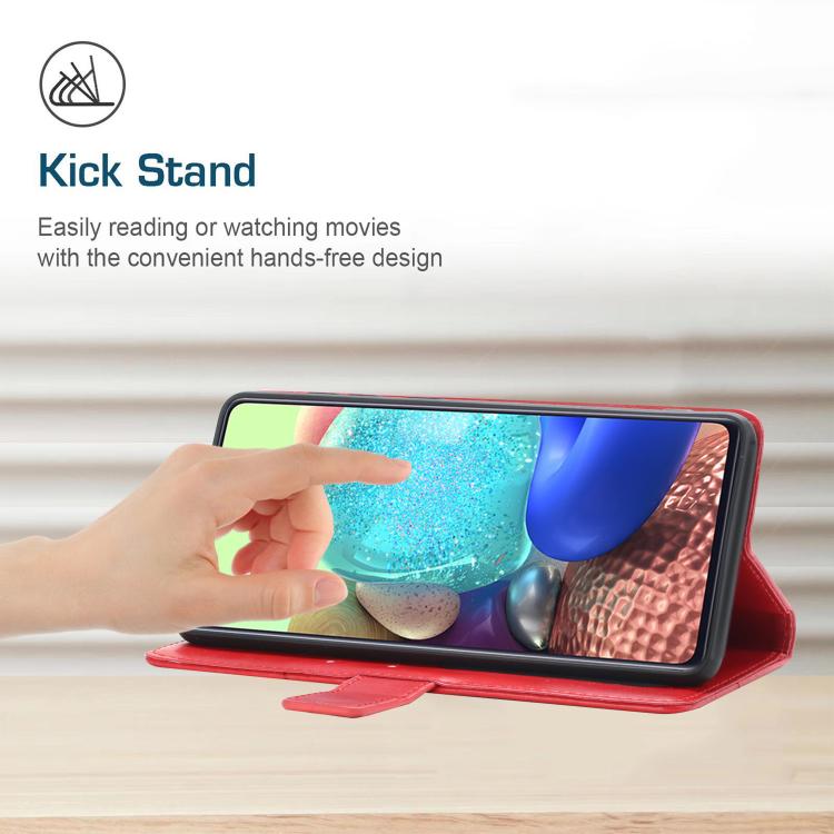 Funda de cuero con tapa en forma de Y para TCL 60 SE/605 (roja)