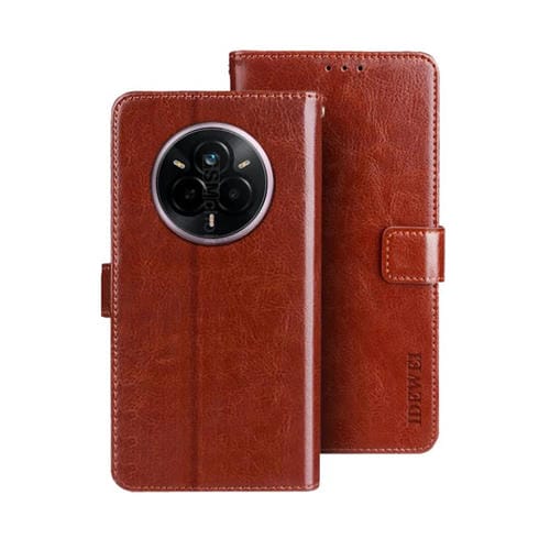 Funda de Cuero con Textura Crazy Horse para Realme 14 Pro 5G (Marrón)