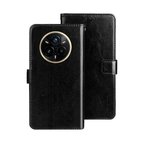 Funda de Cuero con Textura Crazy Horse para Realme 14 Pro+ 5G (Negra)
