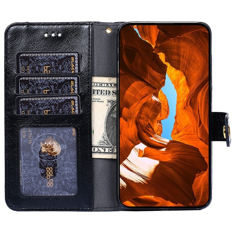 Funda de Cuero con Cremallera para OnePlus Ace 3 Pro 5G (Negra)