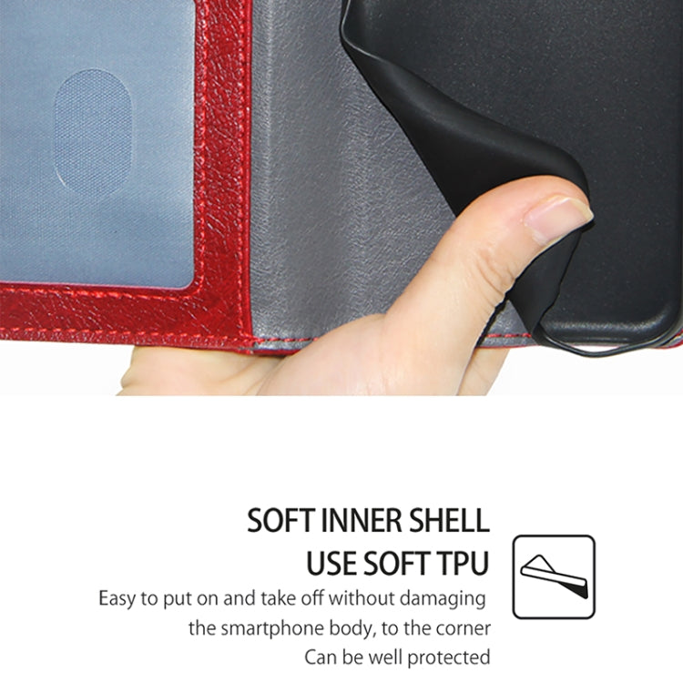 Funda de Cuero con Cremallera para OnePlus Ace 3 Pro 5G (Rojo)