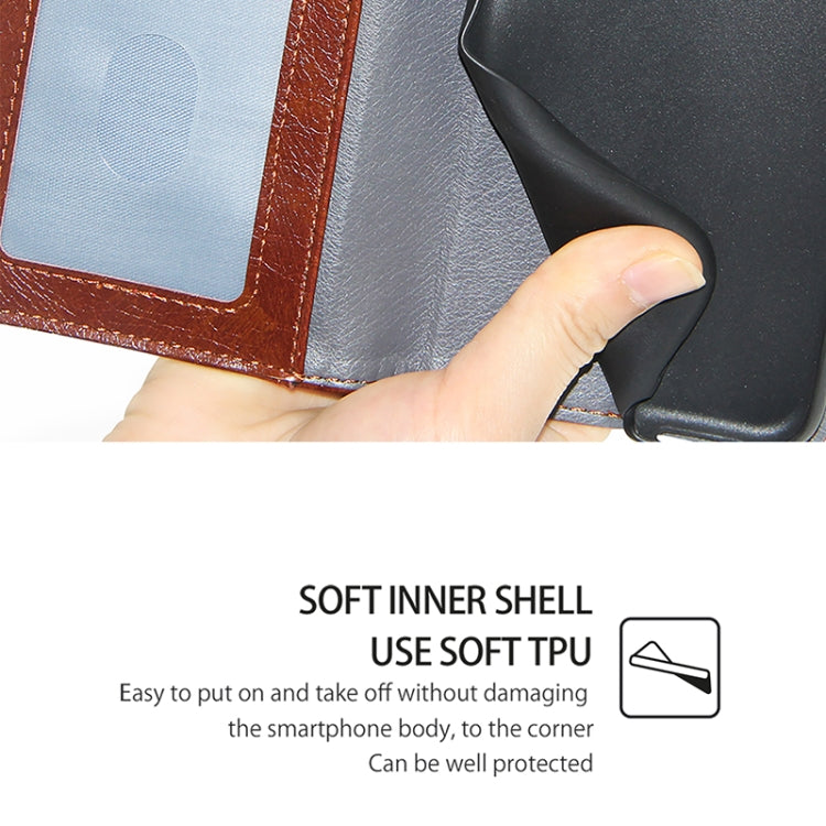 Funda de Cuero con Cremallera para OnePlus Nord Ce 4 Lite 5G (Marrón)