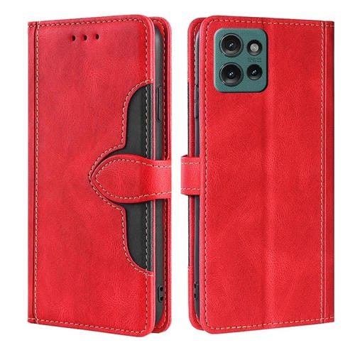 Funda de Cuero con Hebilla Magnética para Motorola Edge 50 5G (Rojo)