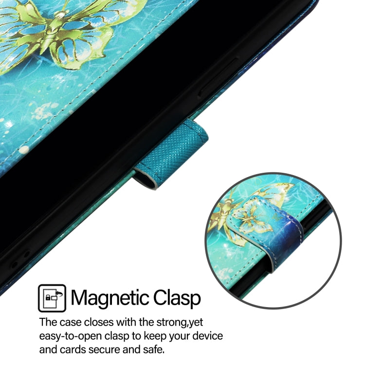 Funda de Cuero con Tapa Horizontal y Pintura 3D para OnePlus Nord N10 5G (Mariposa Dorada)