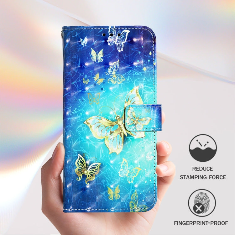 Funda de Cuero con Tapa Horizontal y Pintura 3D para OnePlus Nord N10 5G (Mariposa Dorada)