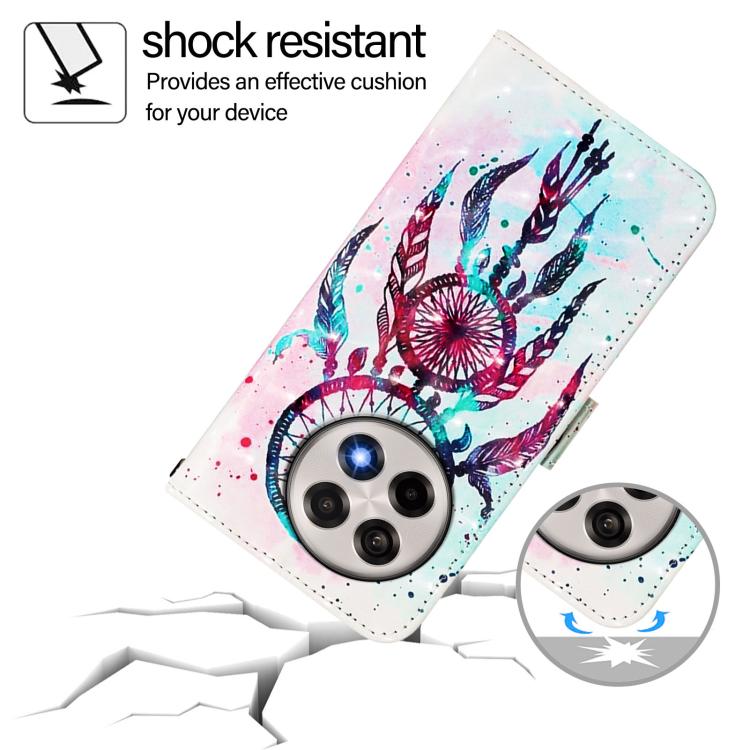 Funda de Cuero con Tapa Horizontal y Pintura 3D para OnePlus 13R Ace 5 5 Pro (Campanas de Viento Color)