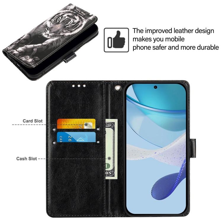 Funda de Cuero para OnePlus Nord N10 5G con Patrón Tigre Blanco y Negro