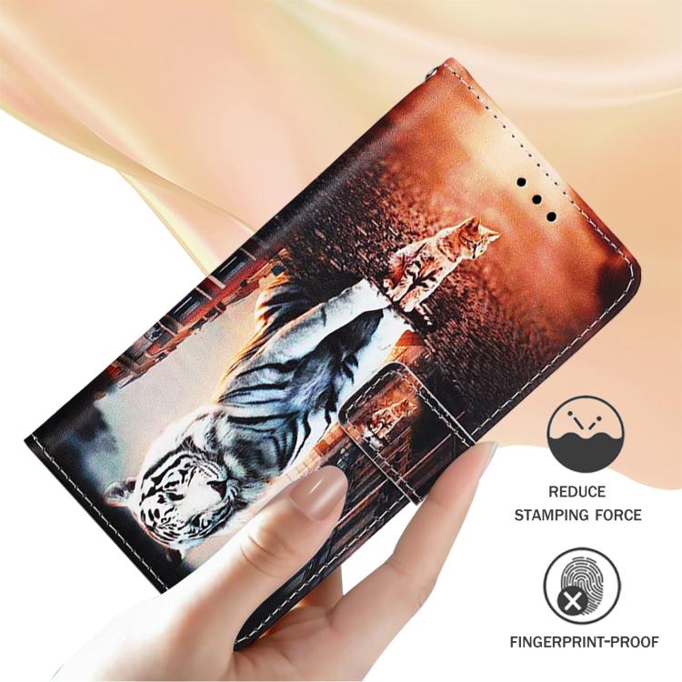 Funda de Teléfono Cuero OnePlus 13R Ace 5 5 Pro Patrón Gatos y Tigres