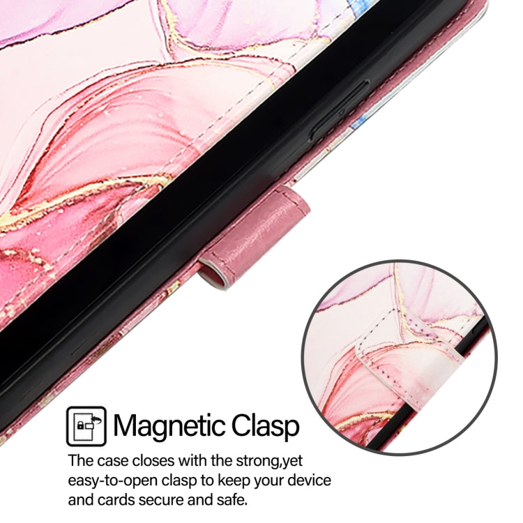 Funda de Cuero con Tapa y Diseño Mármol Pt003 para OnePlus Nord N10 5G (Oro Rosa)