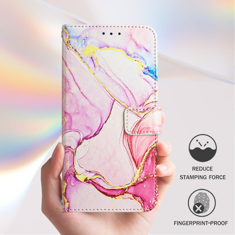 Funda de Cuero con Tapa y Diseño Mármol Pt003 para OnePlus Nord N10 5G (Oro Rosa)