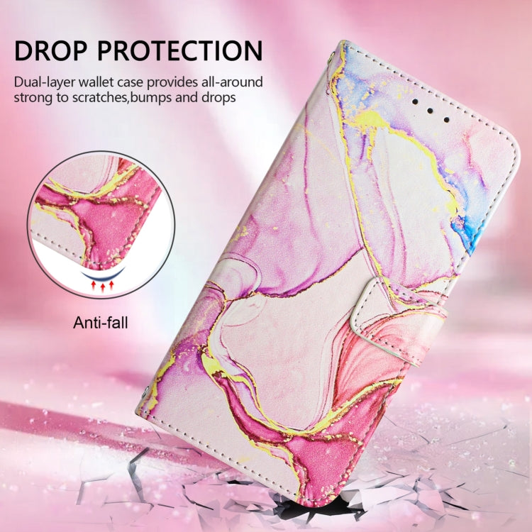 Funda de Cuero con Tapa y Diseño Mármol Pt003 para OnePlus Nord N10 5G (Oro Rosa)