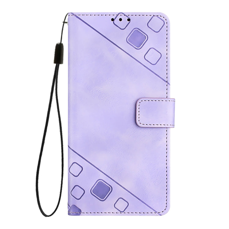 Funda de Piel con Relieve para OnePlus Nord N10 5G (Morado Claro)