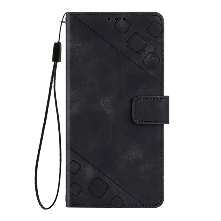 Funda de Piel con Relieve para OnePlus Nord N10 5G (Negra)