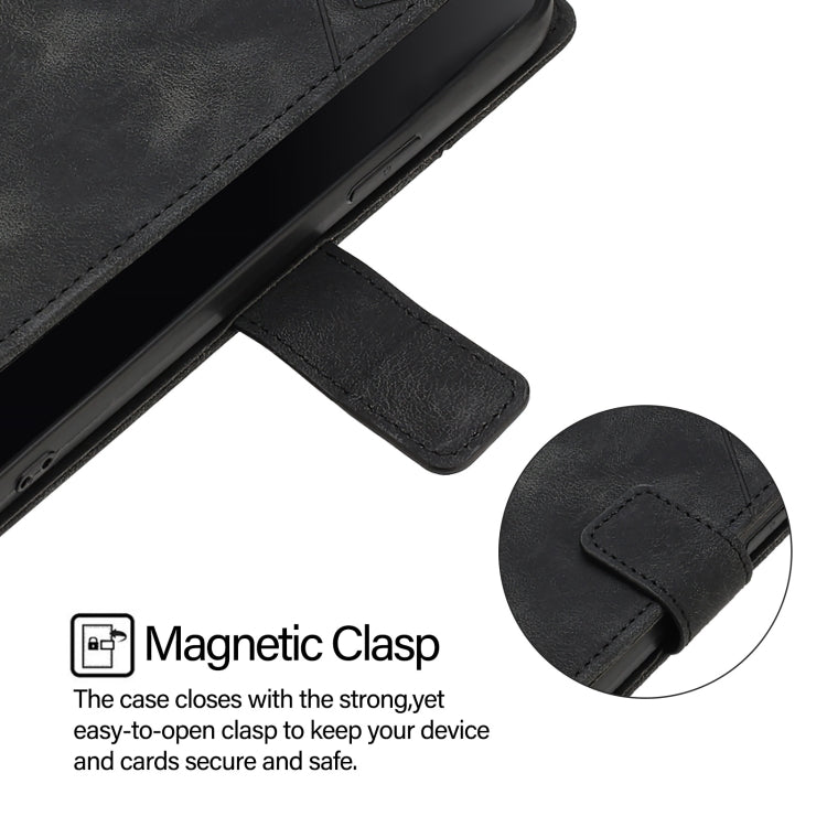 Funda de Piel con Relieve para OnePlus Nord N10 5G (Negra)