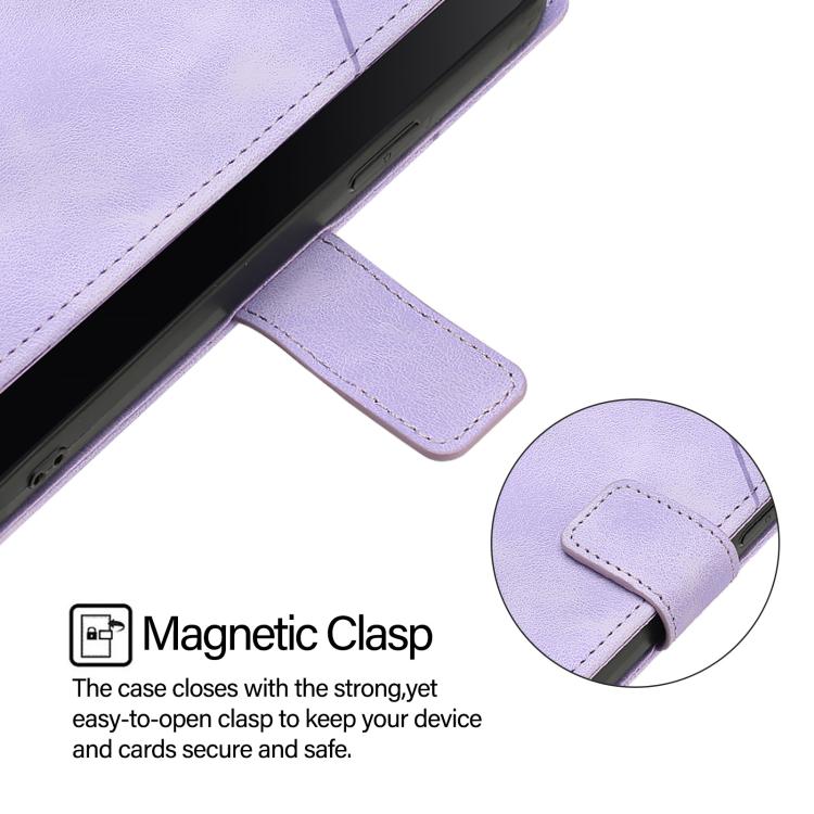 Funda de Cuero con Relieve para OnePlus 13R Ace 5 Pro 5G (Morado Claro)