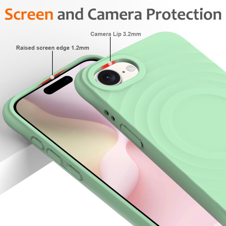Funda de Silicona Líquida Magnética Magsafe para iPhone 16E (Verde)