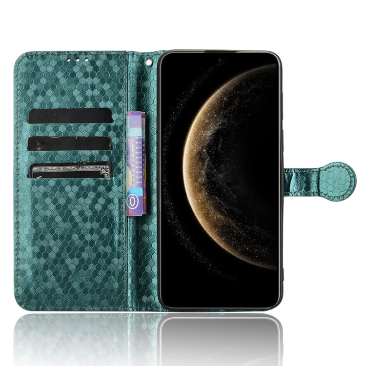 Funda de Cuero Huawei Mate 70 con Textura de Puntos Panal (Verde)