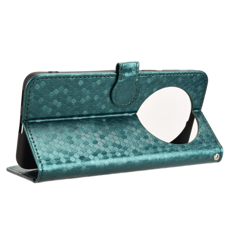 Funda de Cuero Huawei Mate 70 con Textura de Puntos Panal (Verde)