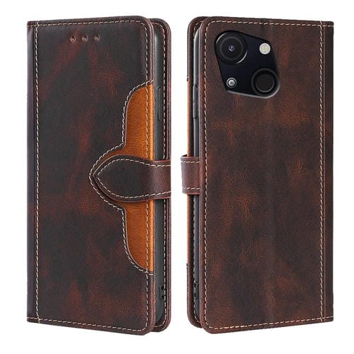 Funda de Cuero con Hebilla Magnética para Itel A50C 4G (Marrón) Tacto Piel