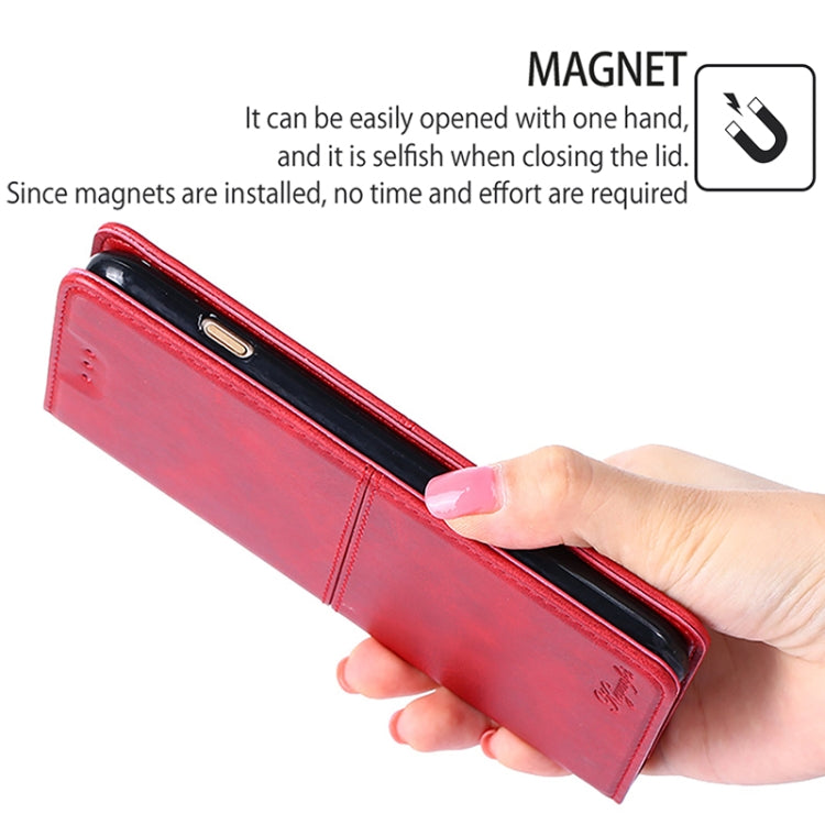 Funda de Cuero Magnética con Textura de Vaca para Itel A50 4G (Rojo)